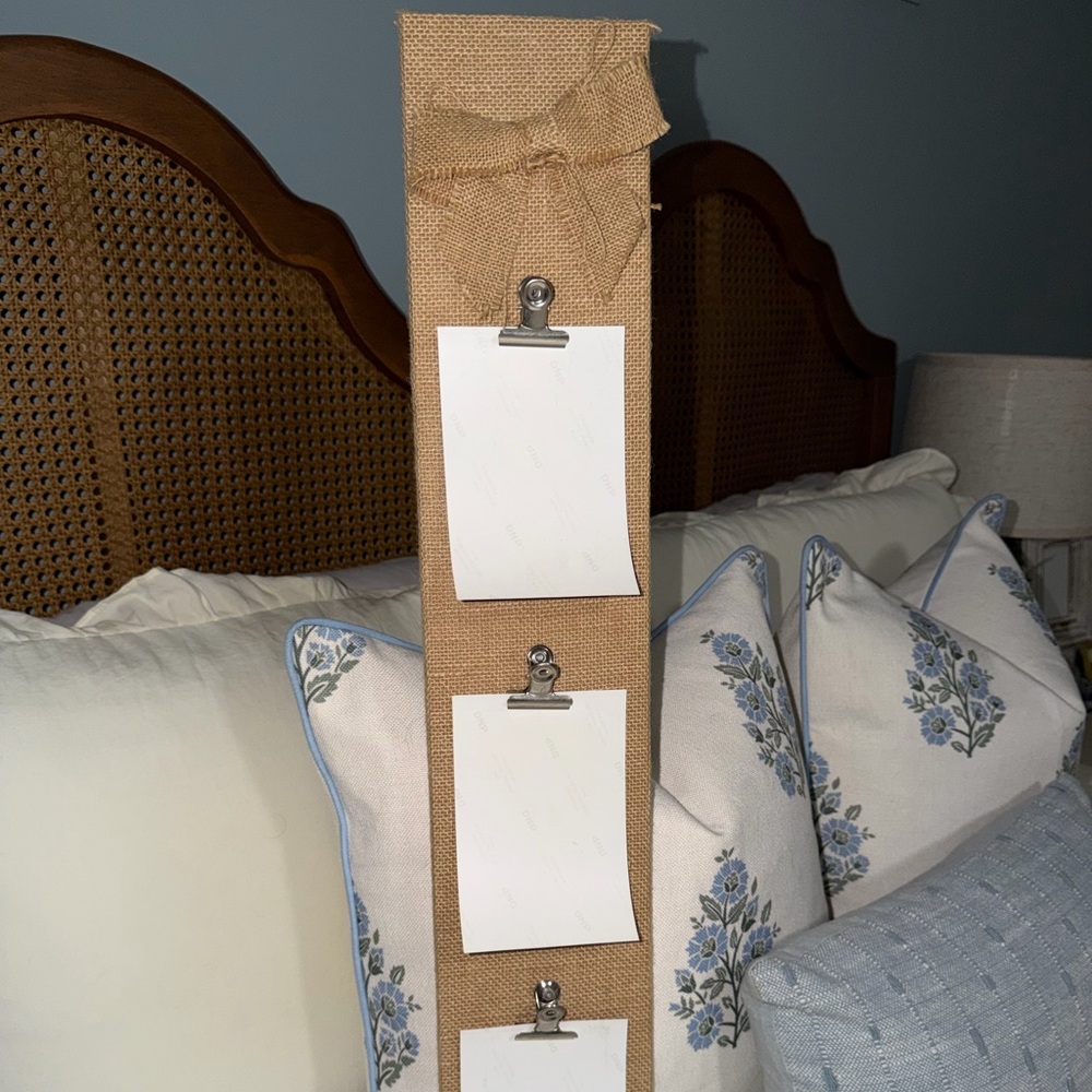 Burlap Hanging Photo Display with Clips